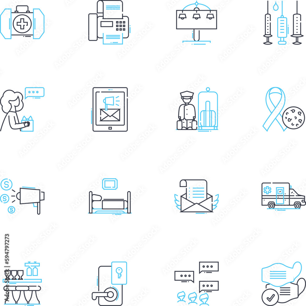 Caller support linear icons set. Assistance, Communication, Service, Help, Support, Guidance, Resolution line vector and concept signs. Conversation,Query,Response outline illustrations Caller support linear icons set. Assistance, Communication, Service, Help, Support, Guidance, Resolution line vector and concept signs. Conversation,Query,Response outline illustrations