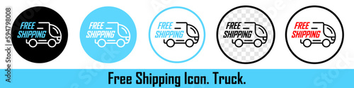 Free shipping. Free delivery. Express delivery truck. Vector