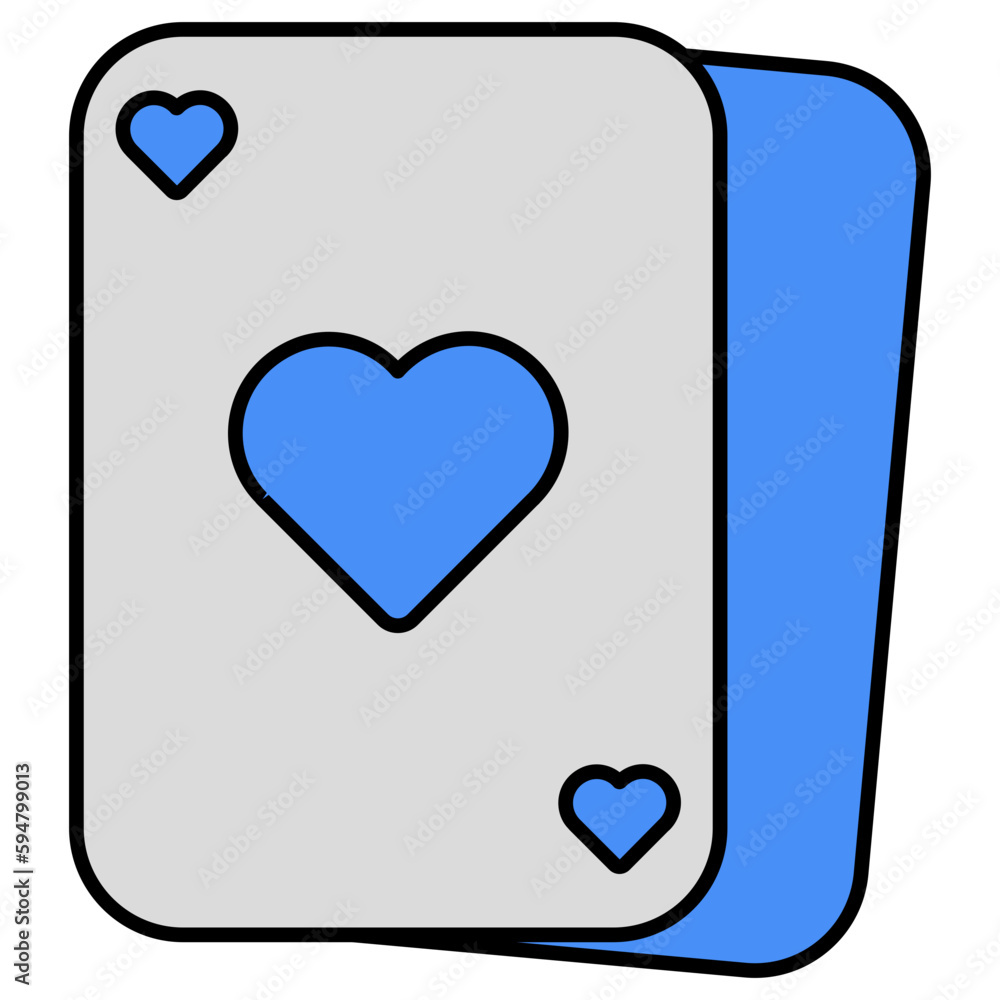 A flat design of poker cards icon A flat design of poker cards icon