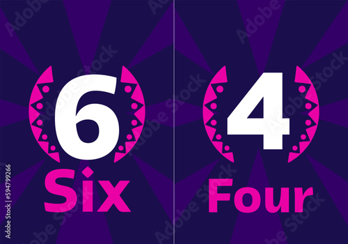4 four and 6 Sixer Illustration for cricket Match. vector
