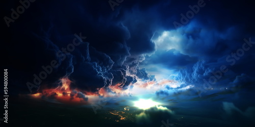 night sky ,dramatic sunset orange dramatic cloudy blue sky nature landscape