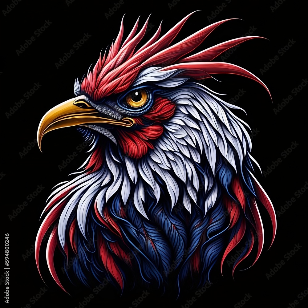 Head of a rooster, Generativa AI