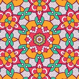 Abstract Pattern Mandala Flowers Plant Art Colorful Red Green Yellow 658