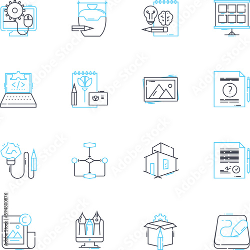 Corporate base linear icons set. Investment, Finance, Strategy, Leadership, Innovation, Sustainability, Market line vector and concept signs. Partnership,Growth,Performance outline illustrations