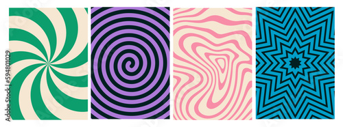 Psychedelic Swirl Carnival Pattern. Retro Waves, Swirl, Twirl Background. Abstract Groovy Texture. Y2k aesthetic photo