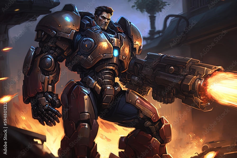 Fototapeta premium a man in a suit with a gun in his hand Generative AI