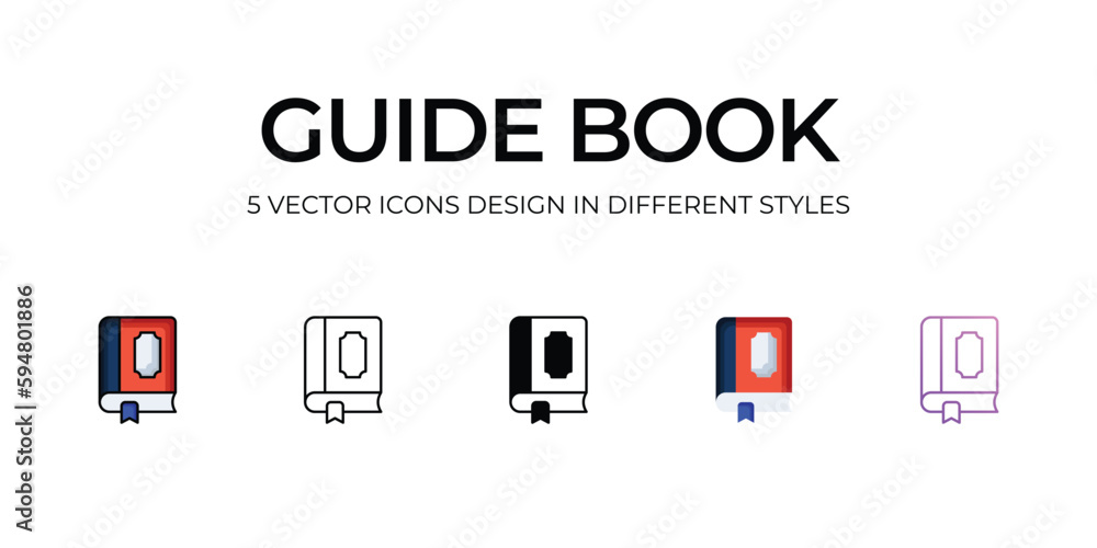 Guide Book Icon Design in Five style with Editable Stroke. Line, Solid, Flat Line, Duo Tone Color, and Color Gradient Line. Suitable for Web Page, Mobile App, UI, UX and GUI design. Guide Book Icon Design in Five style with Editable Stroke. Line, Solid, Flat Line, Duo Tone Color, and Color Gradient Line. Suitable for Web Page, Mobile App, UI, UX and GUI design.
