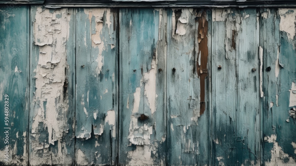 Close-up of White and Teal Painted Wooden Wall Close-up of White and Teal Painted Wooden Wall