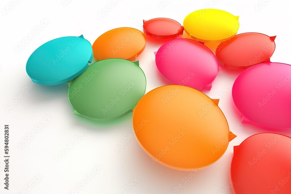 multicolored chat bubbles against white background multicolored chat bubbles against white background
