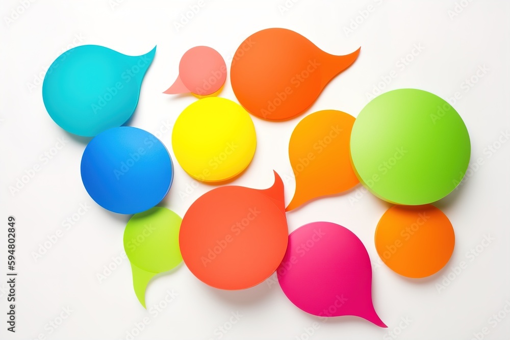 multicolored chat bubbles against white background multicolored chat bubbles against white background