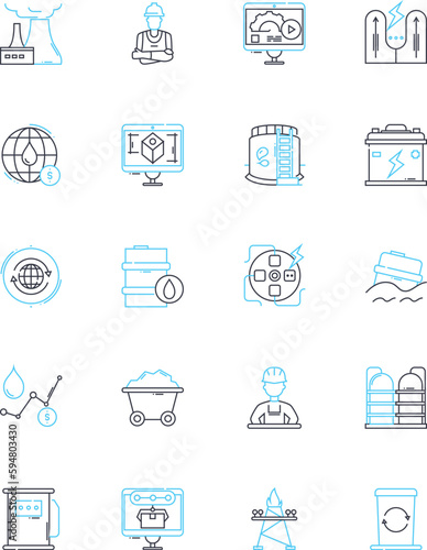 Green energy linear icons set. Solar, Wind, Hydro, Geothermal, Biomass, Green, Renewable line vector and concept signs. Sustainable,Eco-friendly,Clean outline illustrations