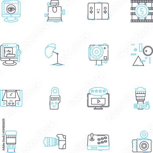 Online shopping linear icons set. Convenient, Secure, Fast, Affordable, Reliable, Accessible, User-friendly line vector and concept signs. Selection,Variety,Discounts outline illustrations
