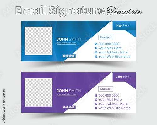 Modern and minimalist email signature or email footer template