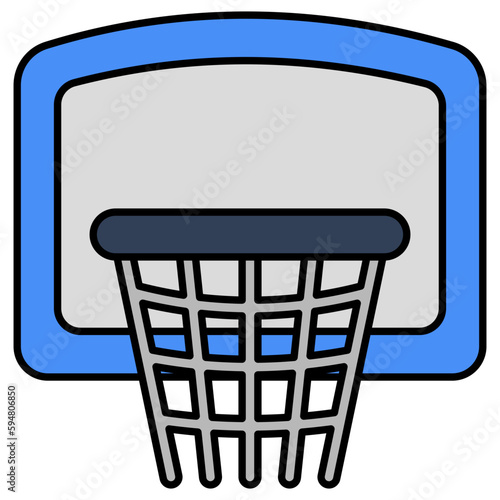 Basketball hoop icon in editable style