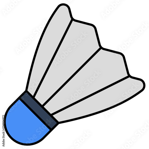 Badminton birdie icon, flat design of shuttlecock