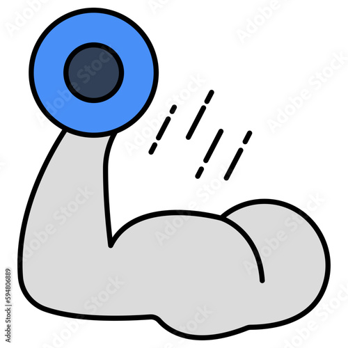 An editable design icon of bicep 