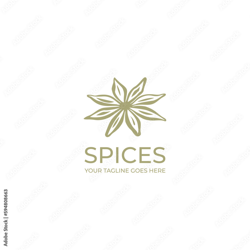 Spices Logo Design with Vintage Style Vector Graphic