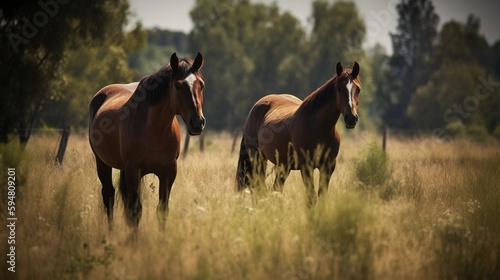 Horses in a pasture