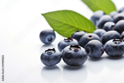 Blueberries isolated on white background. Generative AI