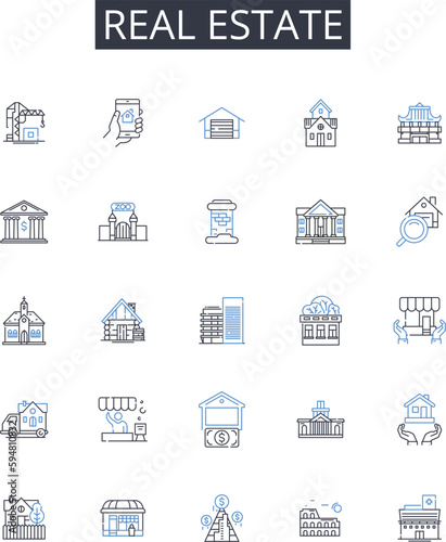 Real estate line icons collection. Picnic, Barbecue, Camping, Hiking, Fishing, Boating, Kayaking vector and linear illustration. Canoeing,Surfing,Skateboarding outline signs set