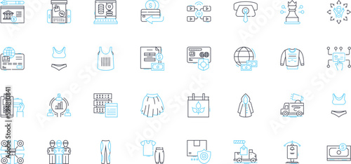 Conversion rate linear icons set. Optimization, Analytics, Revenue, Traffic, Testing, Engagement, Audience line vector and concept signs. Funnel,Clicks,Bounce outline illustrations