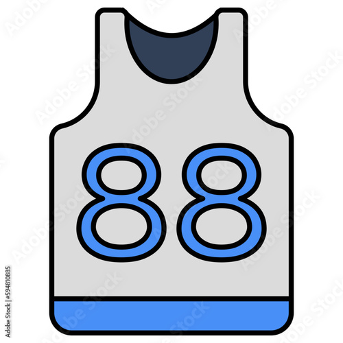 Menswear sleeveless shirt, flat design icon of sports shirt