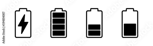 Battery icon vector illustration. battery charging sign and symbol. battery charge level