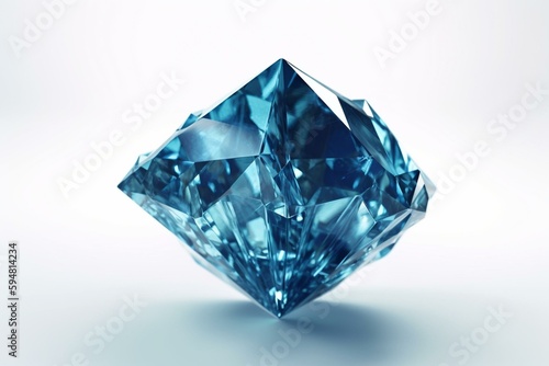 blue diamond on white background. Generative AI