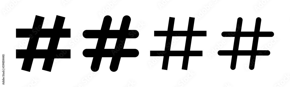 Obraz premium Hashtag icon vector illustration. hashtag sign and symbol