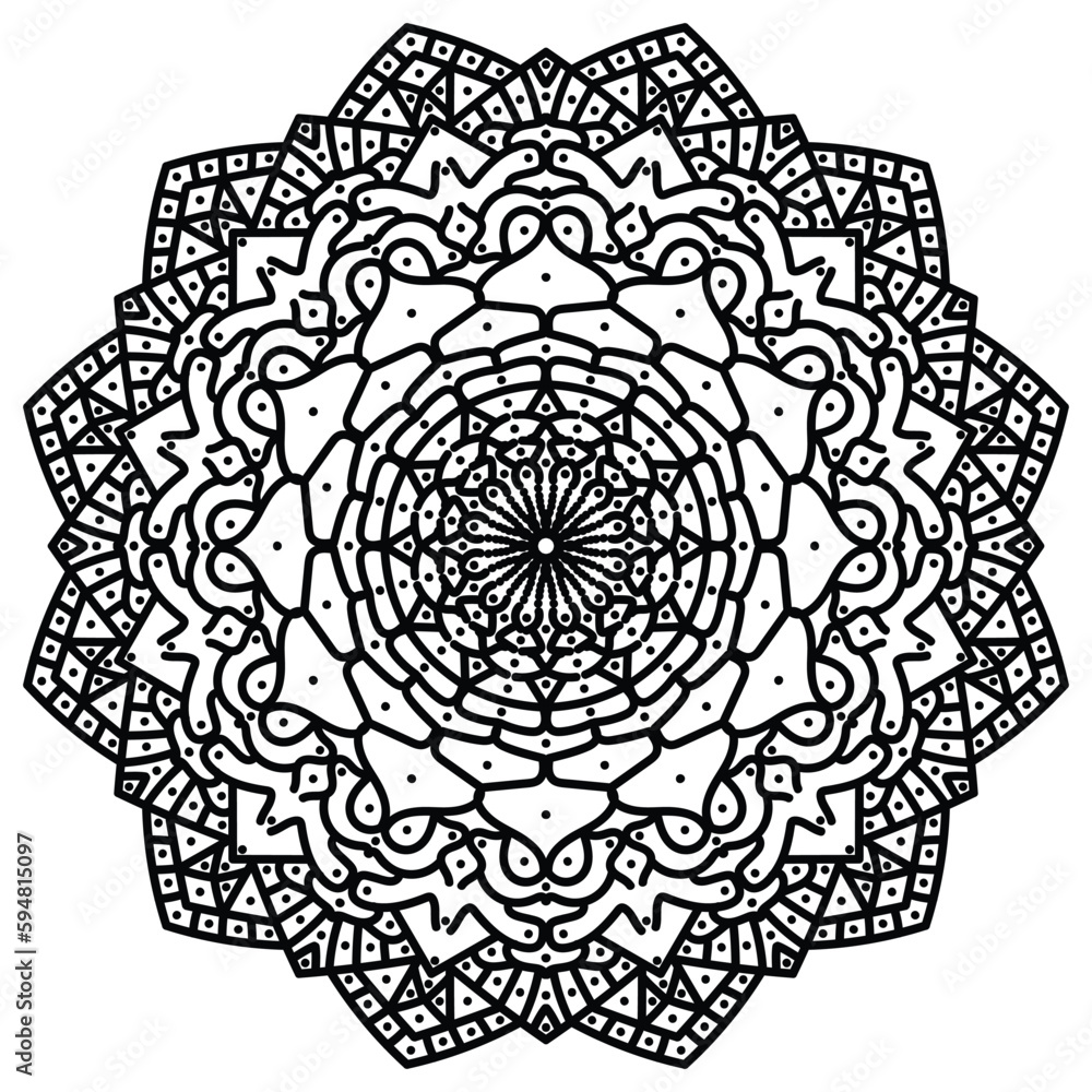 Mandala coloring page. vector mandala eps and image Stock Vector | Adobe Stock