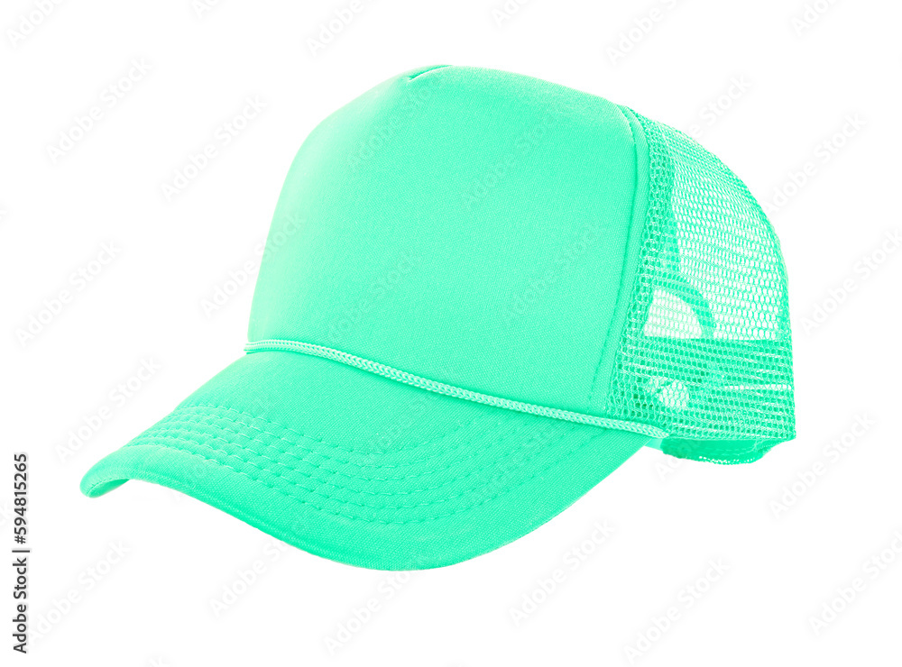 Light green cap isolated on white background. Fashion hat for design. Pastel color baseball cap on white background. Snapback. Customizable sports cap. Hat. Cotton. Fabric. Light green cap isolated on white background. Fashion hat for design. Pastel color baseball cap on white background. Snapback. Customizable sports cap. Hat. Cotton. Fabric.
