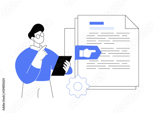 Vision and scope document abstract concept vector illustration.