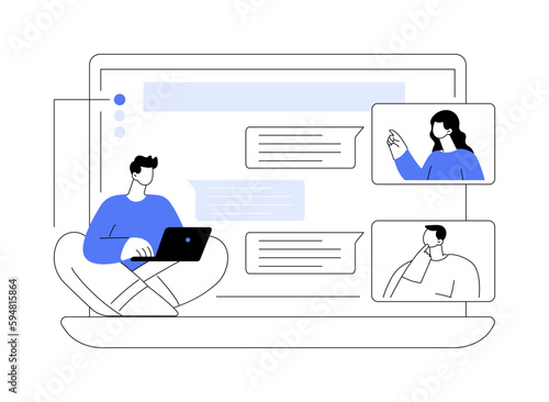 Internet forum abstract concept vector illustration.