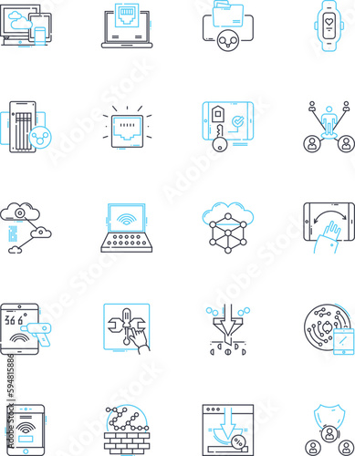 Space intelligence linear icons set. NASA, Satellites, Exploration, Asteroids, Extraterrestrial, Telescopes, Orbits line vector and concept signs. Cosmic,Missions,Stars outline illustrations