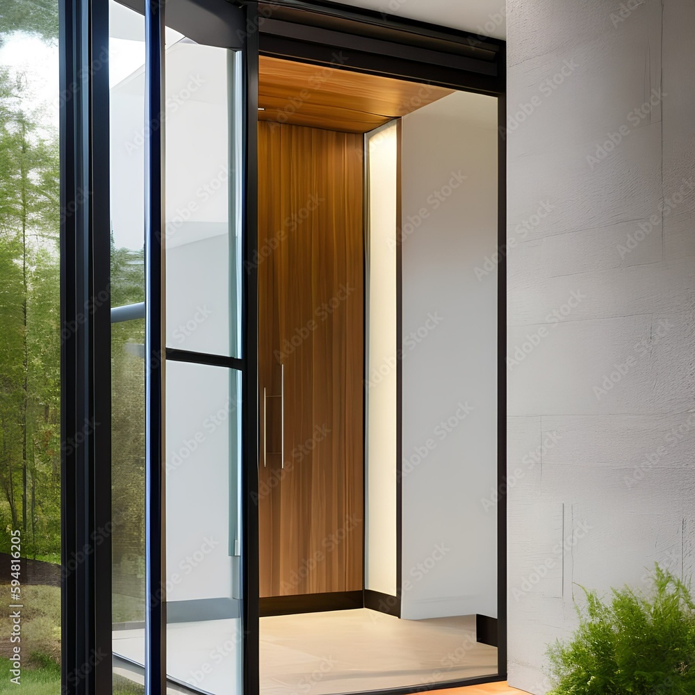 House entry with Glass door181, Generative AI House entry with Glass door181, Generative AI