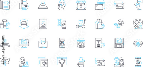 Epicurean Art linear icons set. Gourmet, Luxurious, Sublime, Opulent, Delectable, Divine, Indulgent line vector and concept signs. Decadent,Lavish,Artistic outline illustrations