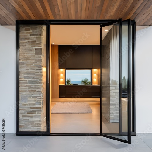 Wallpaper Mural House entry with Glass door224, Generative AI Torontodigital.ca