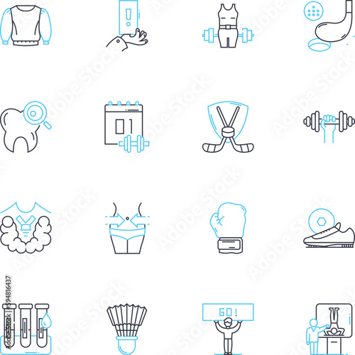 Well-being linear icons set. Balance, Harmony, Serenity, Health, Wellness, Tranquility, Joy line vector and concept signs. Happiness,Relaxation,Peace outline illustrations