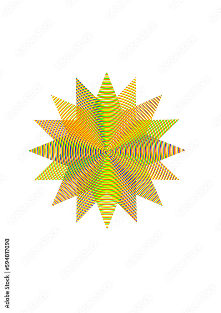 goldglänzende sternförmige fläche mit einem schillernden, sternförmigem interferenzmuster, modern art, weihnachtsschmuck goldglänzende sternförmige fläche mit einem schillernden, sternförmigem interferenzmuster, modern art, weihnachtsschmuck