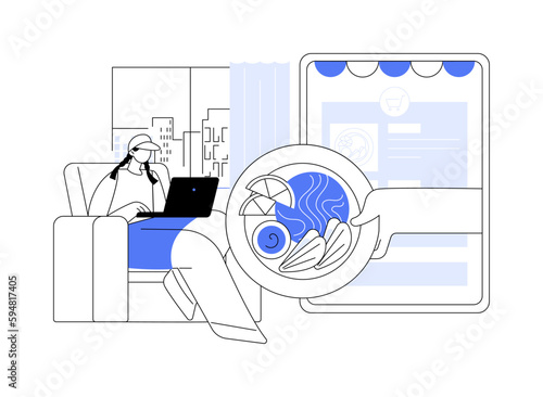 Online order abstract concept vector illustration.