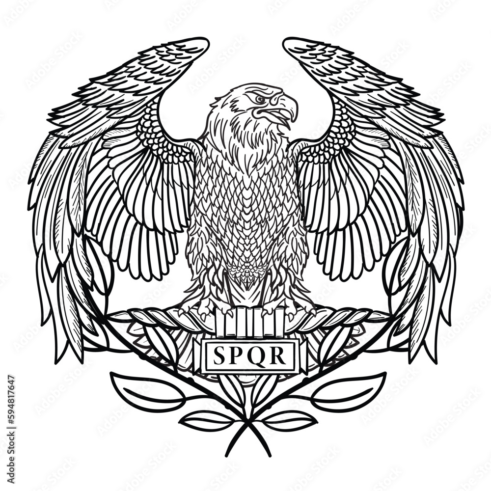 Obraz premium Roman Eagle with the inscription SPQR