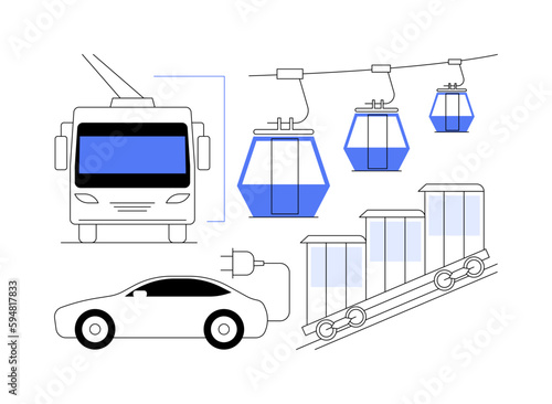 Cable transport abstract concept vector illustration.