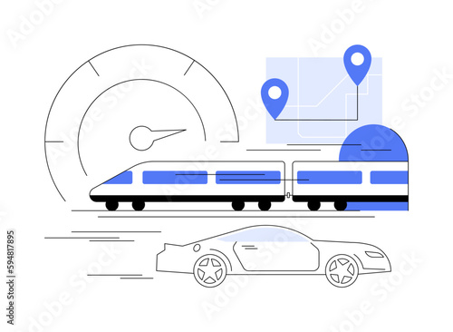 High-speed transport abstract concept vector illustration.