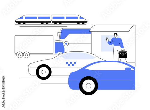 Surface transport abstract concept vector illustration.