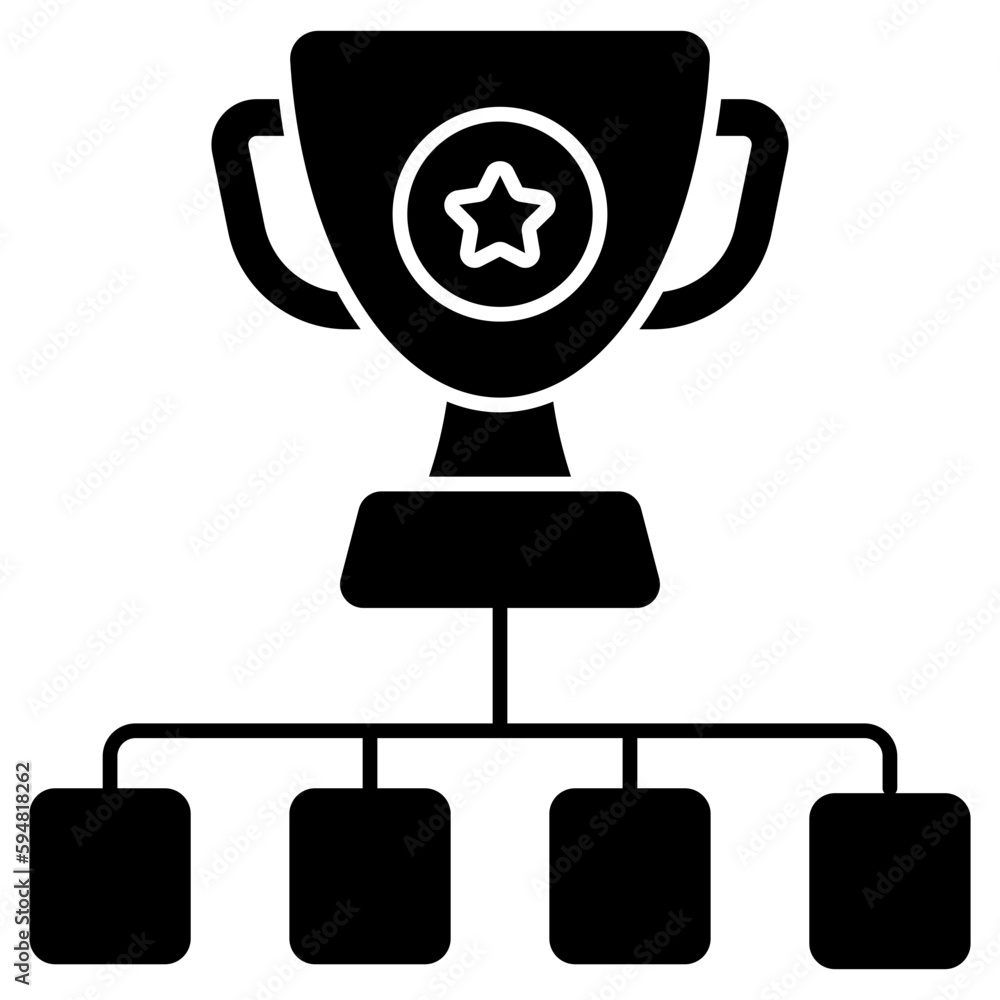 A flat design icon of trophy cup A flat design icon of trophy cup
