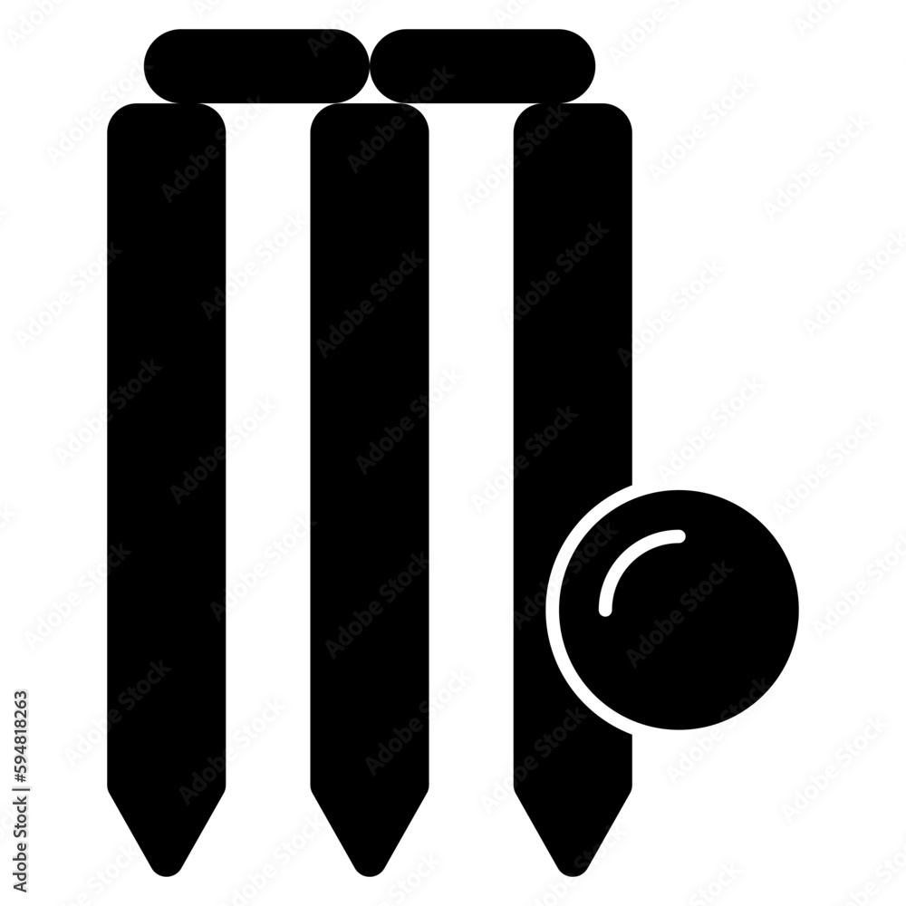 An amazing design icon of cricket wicket An amazing design icon of cricket wicket