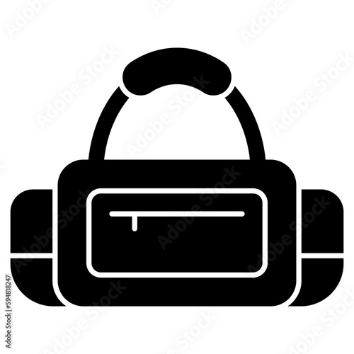 A flat design icon of gym bag