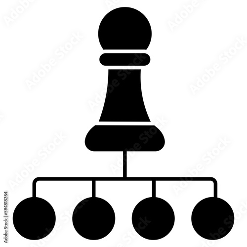 Strategy game icon, flat design of chess rook