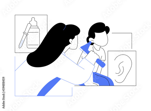 Ear infections abstract concept vector illustration.