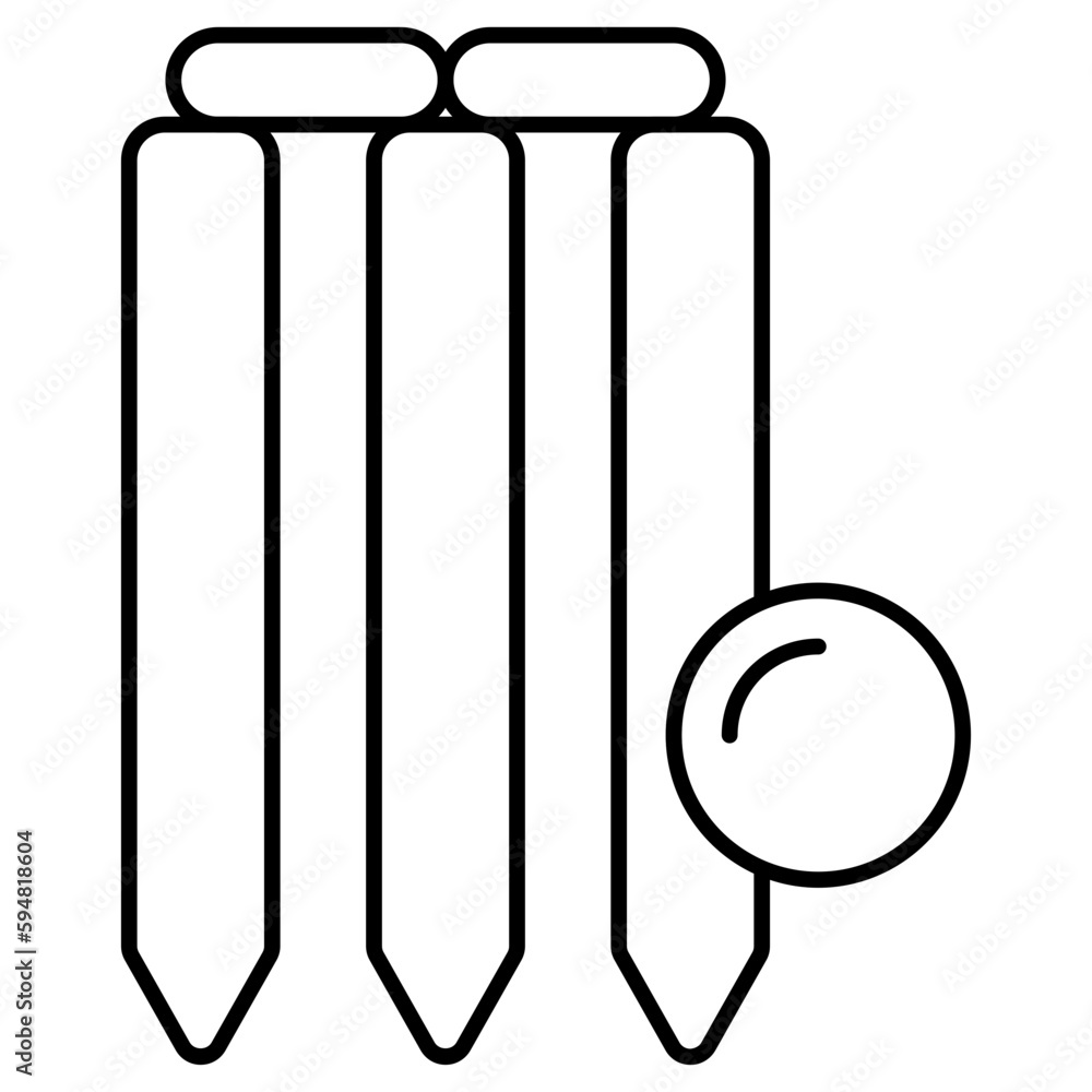 An amazing design icon of cricket wicket An amazing design icon of cricket wicket